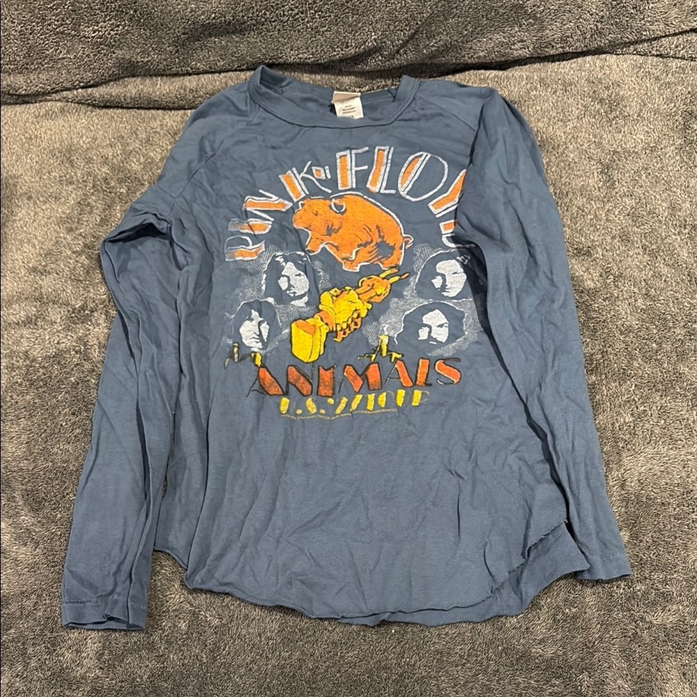 Junk Food Clothing Blue Graphic Long Sleeve Tee